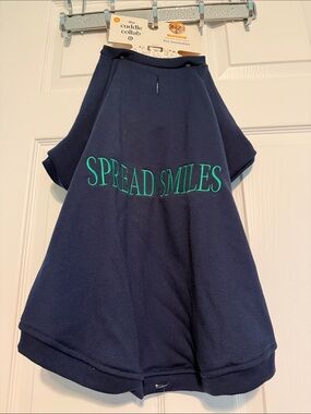 Target Navy Dog XL Sweatershirt with Green "Spread Smiles" Embroidery